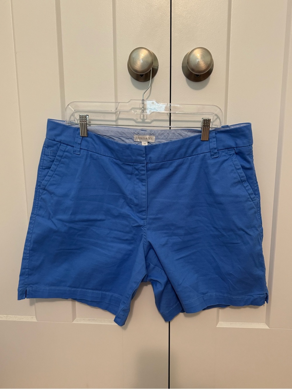 Crown and Ivy Caroline Bright Blue Cotton Stretch Shorts